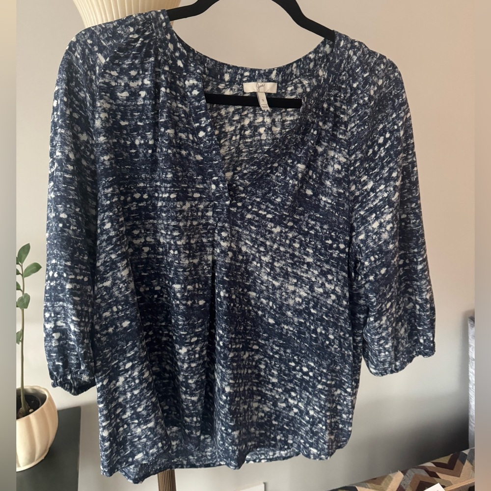 Joie Blue and White Blouse